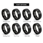 font options for inside engraving on black globe grid rings