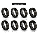 font options for inside engraving on black globe grid rings