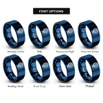 font options for inside engraving on blue globe grid rings