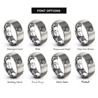 font options for inside engraving on grey globe grid rings
