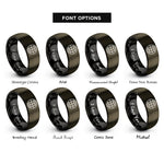font options for inside engraving on gunmetal & black globe grid rings