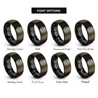 font options for inside engraving on gunmetal & black globe grid rings