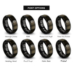 font options for inside engraving on gunmetal & black globe grid rings