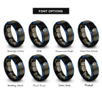 font options for inside engraving on gunmetal & blue globe grid rings