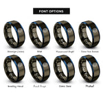 font options for inside engraving on gunmetal & blue globe grid rings