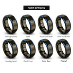 font options for inside engraving on gunmetal & blue globe rings