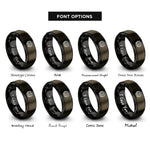 font options for inside engraving on gunmetal & black globe laurel wreath rings