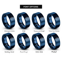 font options for inside engraving on blue globe meridians rings