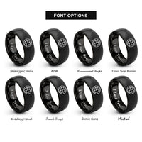 font options for inside engraving on black globe nodes rings