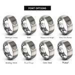 font options for inside engraving on gray globe nodes rings