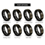 font options for inside engraving on gunmetal & black globe nodes rings