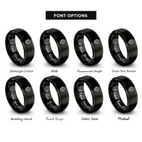font options for inside engraving on black globe on stand rings