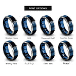font options for inside engraving on blue & silver globe thermometer rings