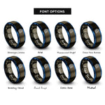 font options for inside engraving on gunmetal & blue globe thermometer rings