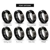 font options for inside engraving on black & grey glockenspiel mallets rings