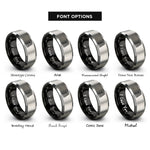 font options for inside engraving on black & gray glockenspiel mallets rings