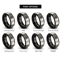 font options for inside engraving on black & gray glockenspiel mallets rings