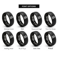 font options for inside engraving on black glockenspiel mallets rings