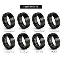 font options for inside engraving on black glockenspiel mallets rings