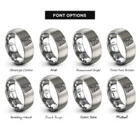 font options for inside engraving on grey glockenspiel mallets rings