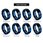 font options for inside engraving on blue glucose haworth projection rings