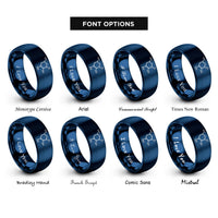 font options for inside engraving on blue glucose haworth projection rings