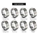 font options for inside engraving on silver glucose haworth projection rings