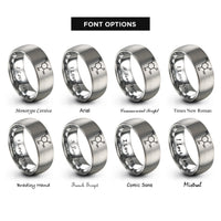 font options for inside engraving on silver glucose haworth projection rings