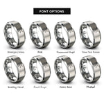 font options for inside engraving on silver glucose haworth projection rings