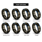 font options for inside engraving on gunmetal & blue glucose haworth projection rings