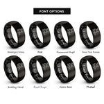font options for inside engraving on black glucose molecule rings