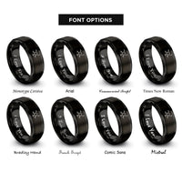 font options for inside engraving on black glucose molecule rings