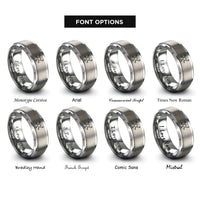 font options for inside engraving on silver glucose molecule rings