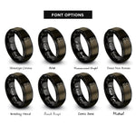font options for inside engraving on gunmetal & black glucose molecule rings