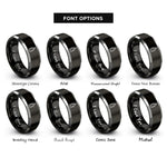 font options for inside engraving on black & grey glue bottle rings