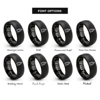 font options for inside engraving on black glue bottle rings