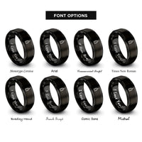 font options for inside engraving on black glue bottle rings