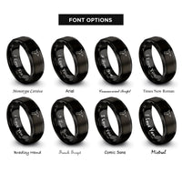 font options for inside engraving on black glue gun rings