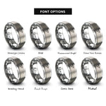 font options for inside engraving on gray glue gun rings