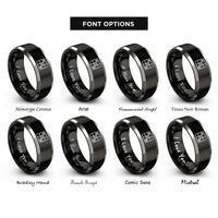 font options for inside engraving on black & grey go rings