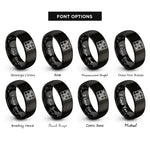 font options for inside engraving on black go rings