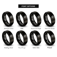 font options for inside engraving on black go rings