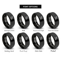font options for inside engraving on black go rings