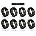 font options for inside engraving on black go rings