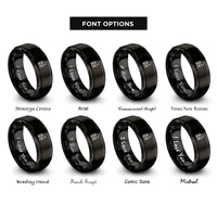 font options for inside engraving on black go rings
