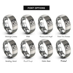 font options for inside engraving on grey go rings