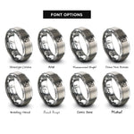 font options for inside engraving on grey go rings