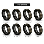 font options for inside engraving on gunmetal & black go rings