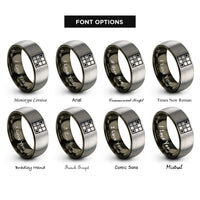 font options for inside engraving on gunmetal & grey go rings