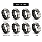 font options for inside engraving on black & grey goalie mask puck rings